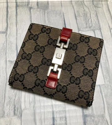 $111.99 • Buy Authentic Vintage Gucci GG Pattern Jackie  Folio Wallet Red Used From Japan A014