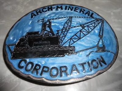 Vintage 1985 Arch Mineral Corp. Big Metal Hand Crafted Belt Buckle.Coal Mine.NR! • $24.99