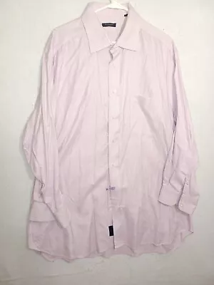 Burberry Shirt Men's 17 1/2 Large Pink Check Button Down Long Sleeve Casual • $29.99