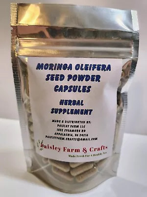 Moringa Seed Powder Capsules - Non GMO - Made Fresh On Demand! • $12.99