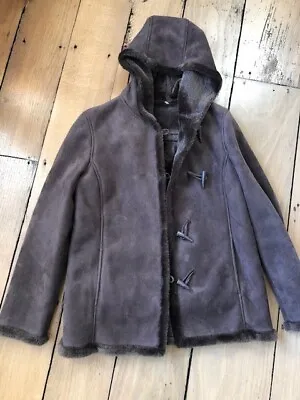 £20 • Buy Faux Sheepskin Brown Duffle Coat With Hood. Size 14. Great Condition