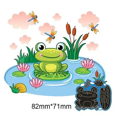 £3.31 • Buy Frog Lotus Leaf Dragonfly Metal Cutting Dies Scrapbooking Stencil Craft Template