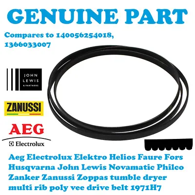 Tumble Dryer Drive Belt 1971H7 AEG T8DED844E T8DED954E T8DEE48S T8DEE48SC • £10.55