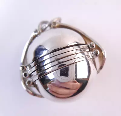 Vtg Sterling Silver Mexico Ball Locket Pendant Expanding Multi-Photo 925 • £28.93