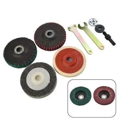 5x Stainless Steel Polishing Kit For Angle Grinder Flap Disc Buffing Accessory • $26.85