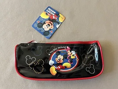 Disney Mickey & Minnie Mouse Zippered Pencil Bag 8 1/4” X 3 1/2” New With Tags • $8.99