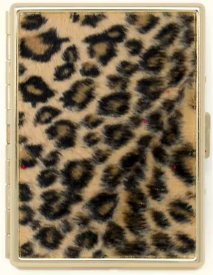 Faux Leopard Print Fur Compact (9 100s) Metal-Plated Cigarette Case • $12.99