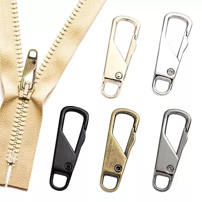 3/6x Universal Metal Zipper Pull Fixer Slider Puller Zip Head Repair Replacement • £2.58