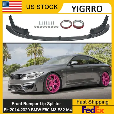 Front Bumper Lip Spoiler Splitter For BMW M3 F80 M4 F82 F83 2015-20 Carbon Look • $139.39