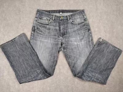 Men's Banana Republic Relaxed Fit Black Acid Wash Boot Cut 33x32 Denim Jeans  • $16.95