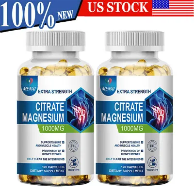Magnesium Citrate 1000mg Capsules Super Strong Effective Vegan Capsules 240Pills • $22.99