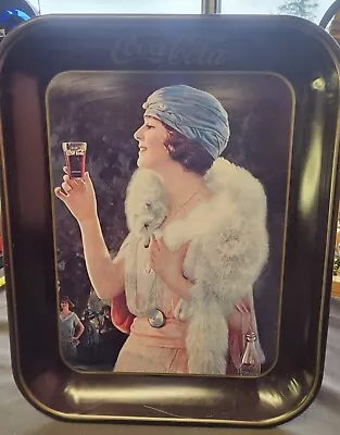 Vintage (Coca Cola) ‘Party Girl’ Flapper Lithograph Metal Tray 1973 USA • $18.37