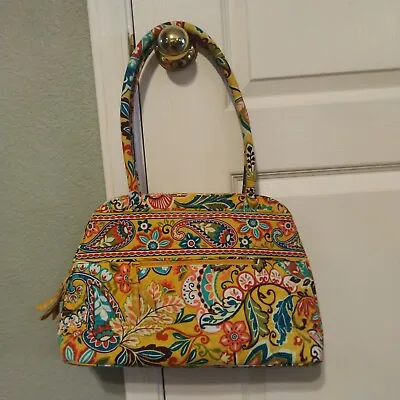 Vera Bradley Bowler Provencal Purse Shoulder Bag Yellow Floral Quilted • $45