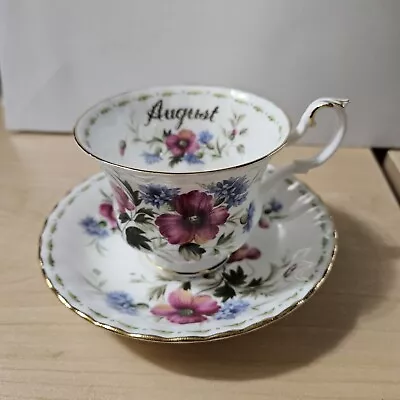 $20 • Buy Vintage Royal Albert Bone China Flower Of The Month AUGUST POPPY Tea Cup Saucer