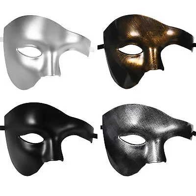 Men Phantom Of The Opera Venetian Masquerade Mardi Gras Mask Ball Halloween Prom • $13.99