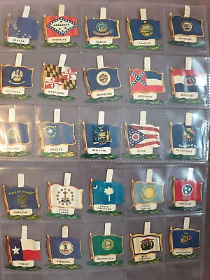 NABISCO US Cereal 1950s Tin Flag Pin Button Pinback USA STATE FLAGS X25 • £24