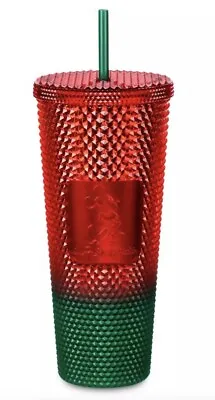 Walt Disney World Starbucks Mickey Mouse Red Green Christmas Tumbler Cup 24oz • $28.99