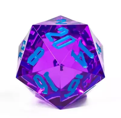 Dark Purple/Blue Titan 55mm Jumbo D20 |  Dungeons Dragons | Colossal Dnd Dice • $16.95