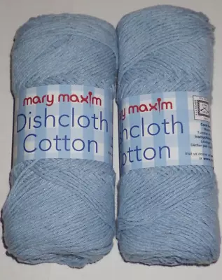 Lot Of 2 Skeins Mary Maxim Dish Cloth Cotton Yarn DK 3.5 Oz 164 Yds Blue • $11.99