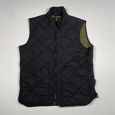J.Crew Quilted Walker Vest Men's Small Black Outdoor Sleeveless Full Zip 47752 • $22.72