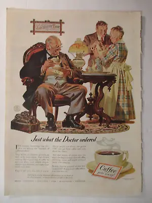 J.C. Leyendecker  Saturday Evening Post Ad For Coffee After Doctor Delivers Baby • $5.65
