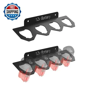 Herbert-fty Milwaukee M12 Battery Holder Rack Durable Wall Mount 4 Slots Black • $19.79