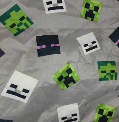 Minecraft  Twin Sheet Flat Sheet Preowned Good Condition Gaming Axe Pick Icons • $14.99