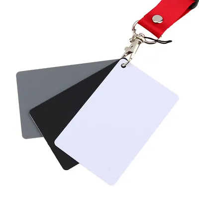 3 In 1 18% Digital Photography Exposure Color Balance Card Set Gray/White/Black • £3.71
