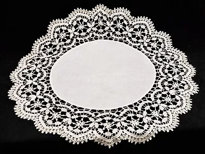 $4.99 • Buy Vintage Antique Hand Crocheted Lace Doily Tablecloth 24  C1900 Linen Center