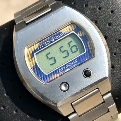 $396 • Buy X-Rare Vintage Citizen Crystron LC Digital Original Japan Men's Watch 4-095219