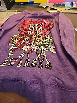 Girl's Monster High Small (6/6X) So Cute Scary Graphic Long Sleeve Shirt • $10