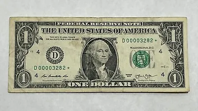 $1 One Dollar Bill Fancy Note Low Serial 4 In A Row Leading Zeros 2013 • $24.99