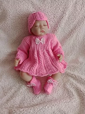 £16 • Buy Hand Knitted Baby Girl Dress Outfit To Fit Age 3 - 6  Months