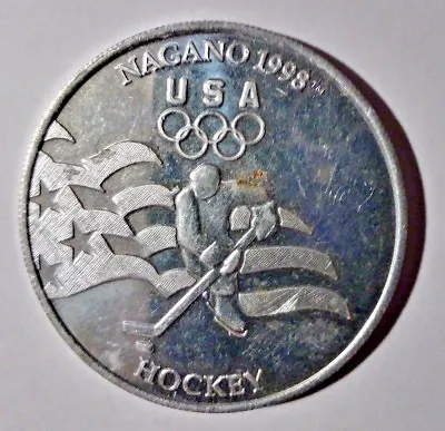 1998 Winter Olympics Token Nagano Japan USA HOCKEY Medallion General Mills Coin • $2.95