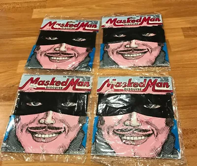 4 Masked Man Disguise Mardi Gras Halloween Costume Mask Zorro Nip Lot • $14.99