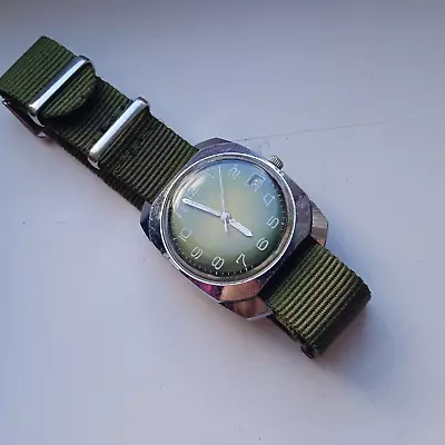 Mens USSR Watch Vostok Vintage Soviet With A Nato Strap Green Dial • $46.88