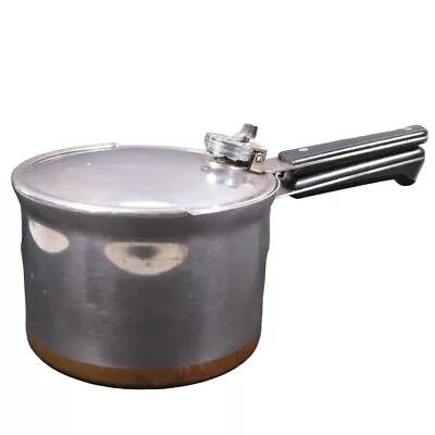 Vtg Revere Ware 4 Quart Stainless Steel Pressure Cooker Copper Clad Pre 1968 • $39.99