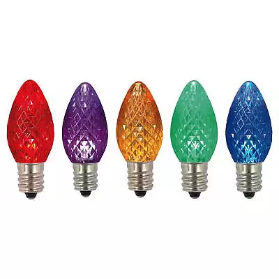 C7 LED Multi-colored Faceted Twinkle Bulb Package Of 25 • $23.73