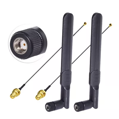 2-Pack 8dBi 2.4GHz 5GHz WiFi RP-SMA Antenna15cm IPEX IPX U.FL Adapter Cable • $7.15