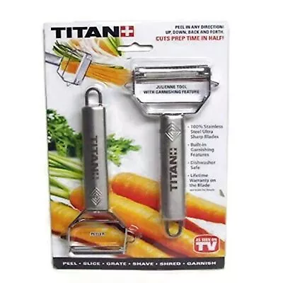 Stainless Steel Blade Vegetable Peeler Julienne Tool With Garnishing Feature ... • $40.83