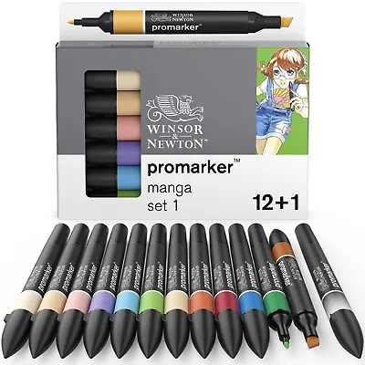 Winsor & Newton Promarker Graphic Drawing Pens 12+1 Manga Set 1 • £17.99