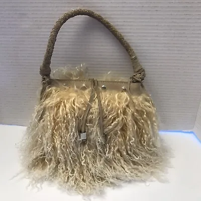 UGG Tibetan Lamb Tan Long Shaggy Womens Small Handbag H 7” W 8” RARE Include Bag • £72.32