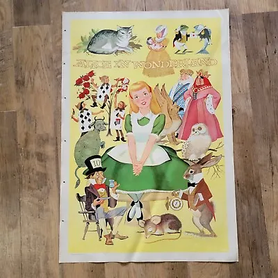 Vintage Original Alice In Wonderland 1959 Educational Classroom Poster  • $22.17