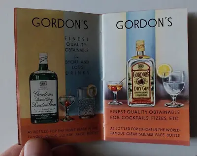 Vintage Art Deco Gordon's Gin Cocktail Recipe Pocket Book • $14.86