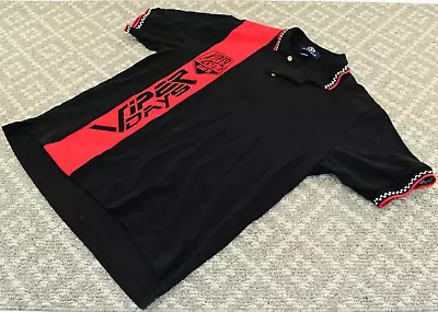 Dodge VIPER DAYS Polo Shirt - Mens S SMALL Black / Red 100% Cotton - USA Vintage • $58.88