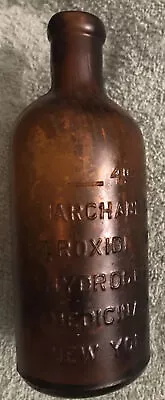 Marchand's ‘Peroxide Of Hydrogen’ Medicinal New York. Amber Cork Top 4 Oz Bottle • $7