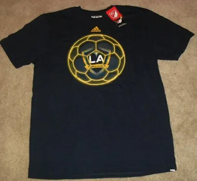 LA Los Angeles Galaxy MLS Mens Adidas Soccer Ball Logo T-Shirt Sz. Adult Large  • $18.39
