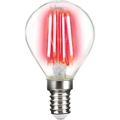 LightMe LED Red Coloured Filament Golf Ball 4W SES E14 Light Bulb • $9.37