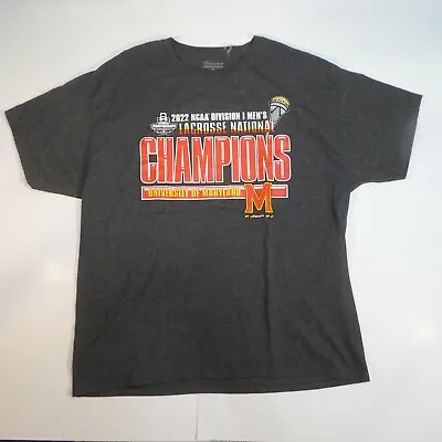 Maryland Terps Men's Lacrosse 2022 NCAA National Champions XL Gray T-shirt • $20.69