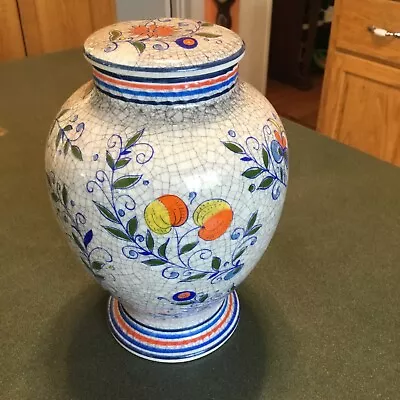 OUD Delft Polychrome Colonial Williamsburg Apothecary Jar With Lid Nepenthe • $42